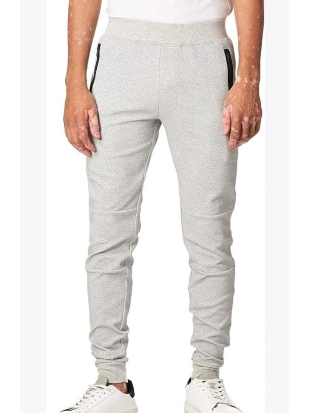 Alo Yoga Men Chill Sweatpant Gray S Zip Pockets Tapered Jogger French Terry